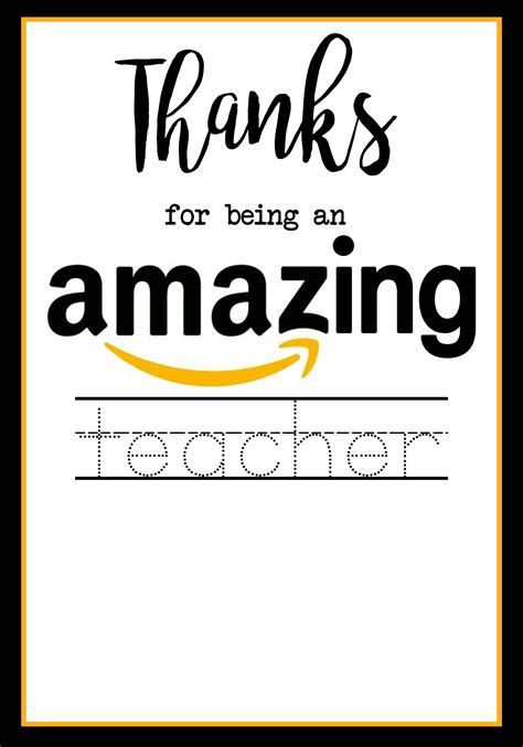 Free Printable Amazon Teacher Appreciation